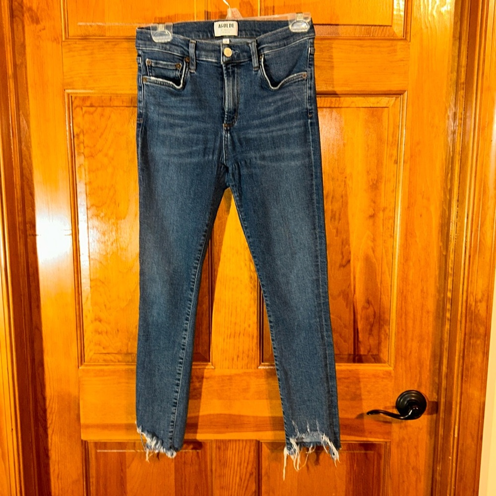 AGOLDE Women’s Premium High Rise High Low Raw Hem Size 28